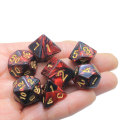 7pcs / set Dichromatic D4 D6 D8 D10 D12 D20 Dados poliédricos Números Diales de escritorio Dados de varios lados para juego de mesa