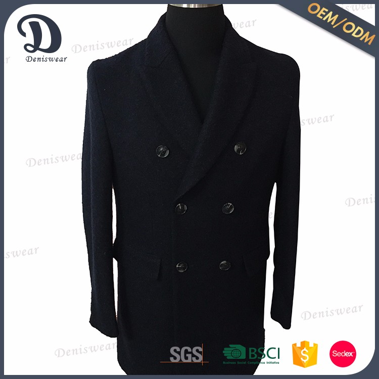 Top sale men long winter warm wool men coat