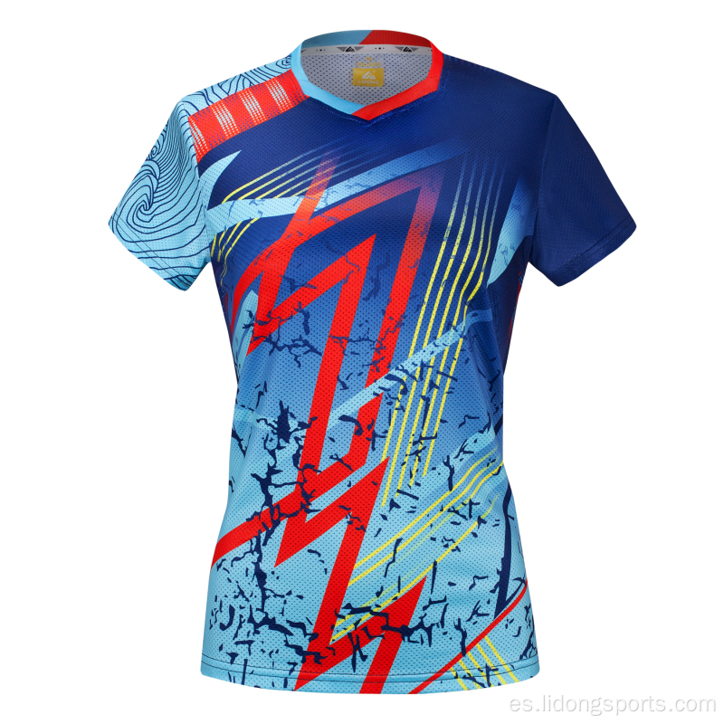 Mujeres sublimadas Men Sport Badminton Tennis Camiseta