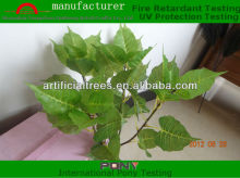 Artificial pipal tree leaves/fake linden leaf /artificial linden leaves/plastic pipal fronds