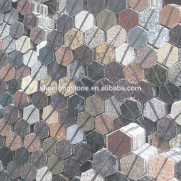 Mixed colors granite hexagon tile,colors granite tile,imported granite