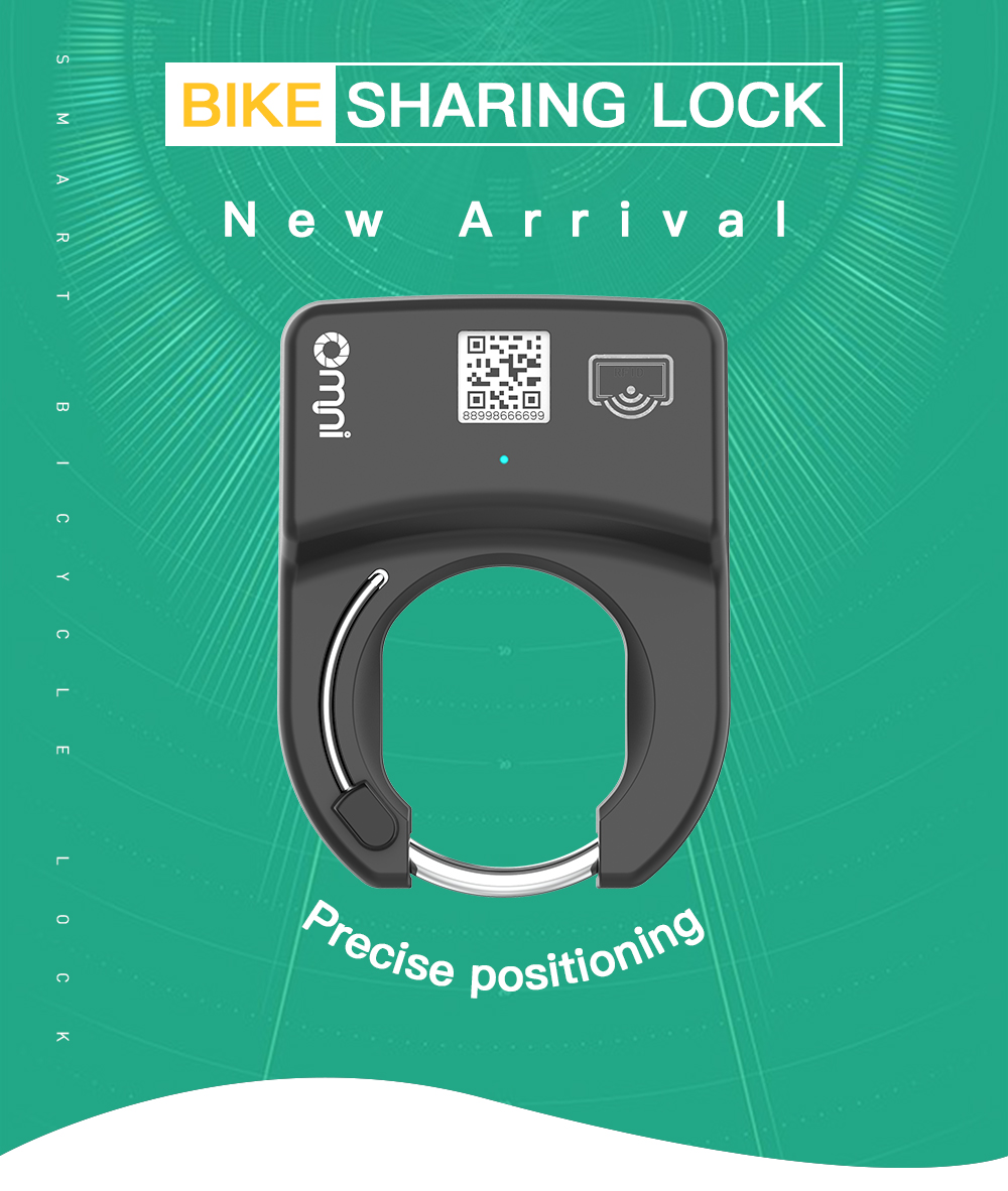 Omni Popular waterproof IP 67 GPS positioning 2G/4G GPS BLE sharing rental E bicycle bike Smart lock