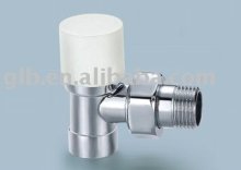 Angle radiator valve with lockshield, brass radiator valve