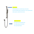 Gun Metal Shower Rail &amp; Hand Shower Set