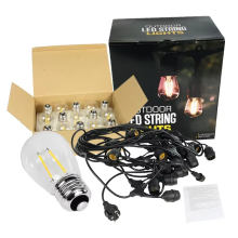 48ft Shatterproof Outdoor String Light with 15 Dimmable LED Vintage Edison Bulbs