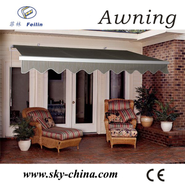 Aluminum retractable vertical awning sunshades