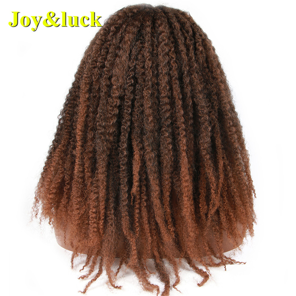 Long Afro Kinky Curly  Crochet Braids Wigs  Sythetic Wigs Middle Part Ombre Color Hair Wigs  Cosplay or Daily Use Hair Style