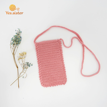 Petit sac pour téléphone portable fait main au crochet