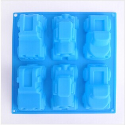 Hot Sale 6 Cups Car Shaped Silicone Cake Mold