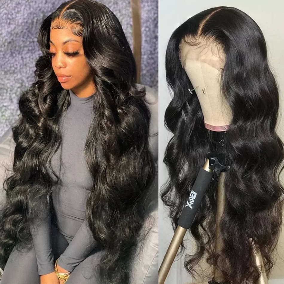 180% Body Wave Lace Closure Wig  Human Hair for Black Women Pre Plucked With Baby Hair Brazilian Transparent Lace Frontal Wig