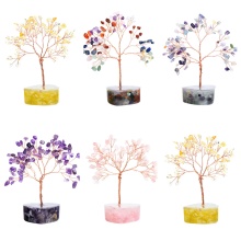 Raw Stone Copper Tree Resin Heart Base Ornament( Approx-56X120MM)