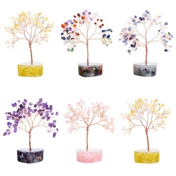 Raw Stone Copper Tree Resin Heart Base Ornament( Approx-56X120MM)