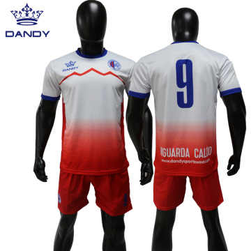 Sublimation Custom Mens Bola Sepak Top dan Pendek