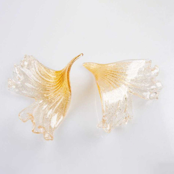 Modern Luxury Glass Staircase Chandelier with Gold Maple Leaf