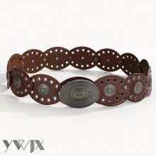 Dark Brown Retro Studded Bohemian Belt