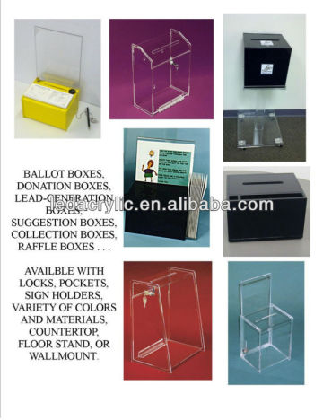 ACRYLIC DONATIONS BOX WITH LOCK AND KEY