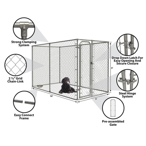 DIY Durable Galvanized Outside Chain Link Dog Kennel