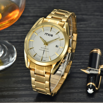 custom create your own brand golden mechanical watch