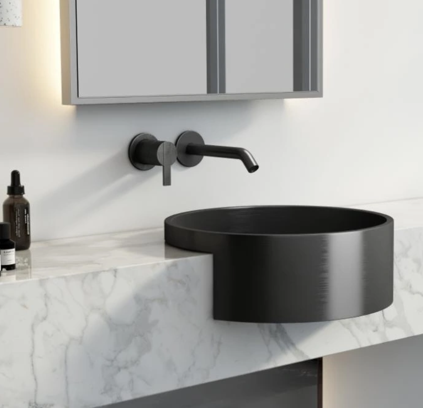 Modern design simple black bathroom wash basin