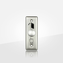 Stainless Exit Button Has Flay Gray Button