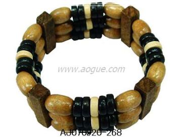 painted wood beads bangle