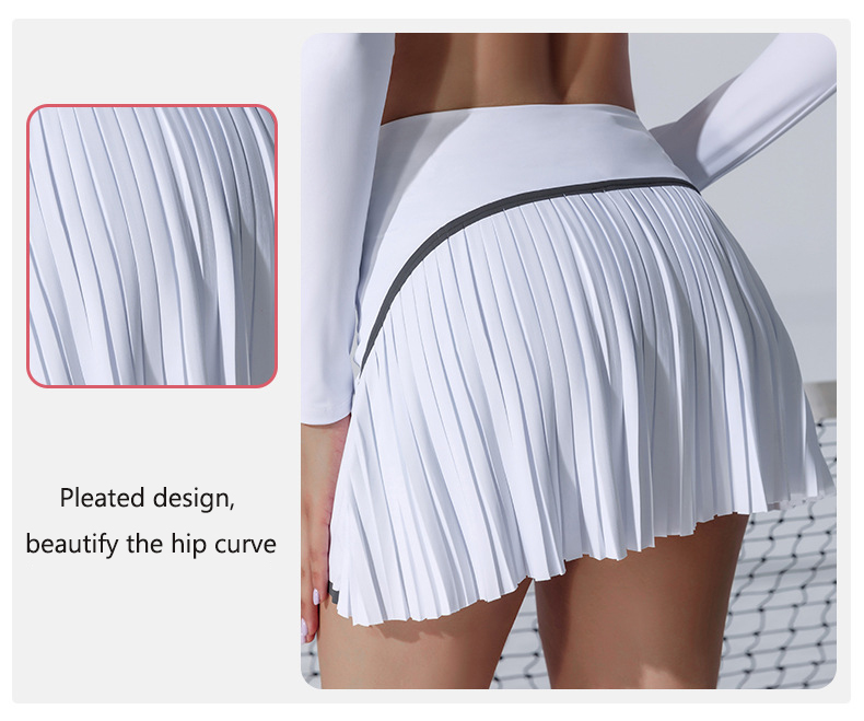 back pleated design tennis skirt