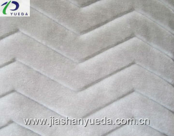 Channeled fake fur fabric for fashion garments, luxurious fake fur blanket/ throws