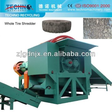 Tire shredder-tire recycling line