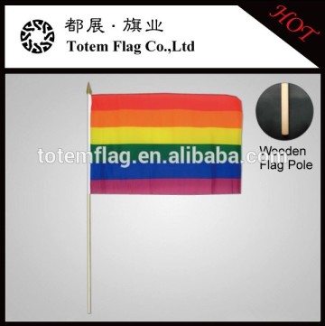 Cheap Rainbow Hand Waving Flag , Hand Flag Rainbow