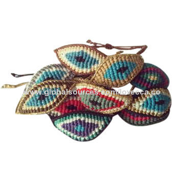 Colorful woven bracelets with eye images