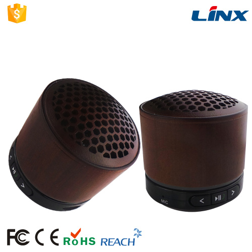 Mini haut-parleur Bluetooth sans fil portable mains libres en bambou