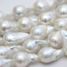 13-15mm White Aaaa Nucleated Baroque Pearl Strands (E190039)