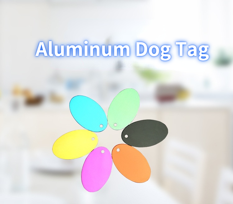 Multicolor Blank Aluminum Alloy Pet Dog Tag Stainless Steel Metal Pet Identity Tag Pendant