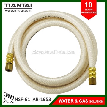 White reinforced PVC ice maker hose