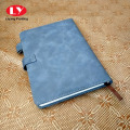 Grey Velvet Cover Custom Notebook with Logo