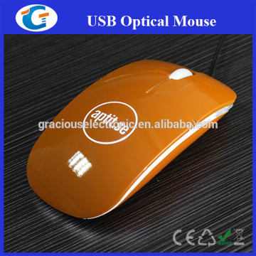 Lighting up custom logo slim mouse with cable