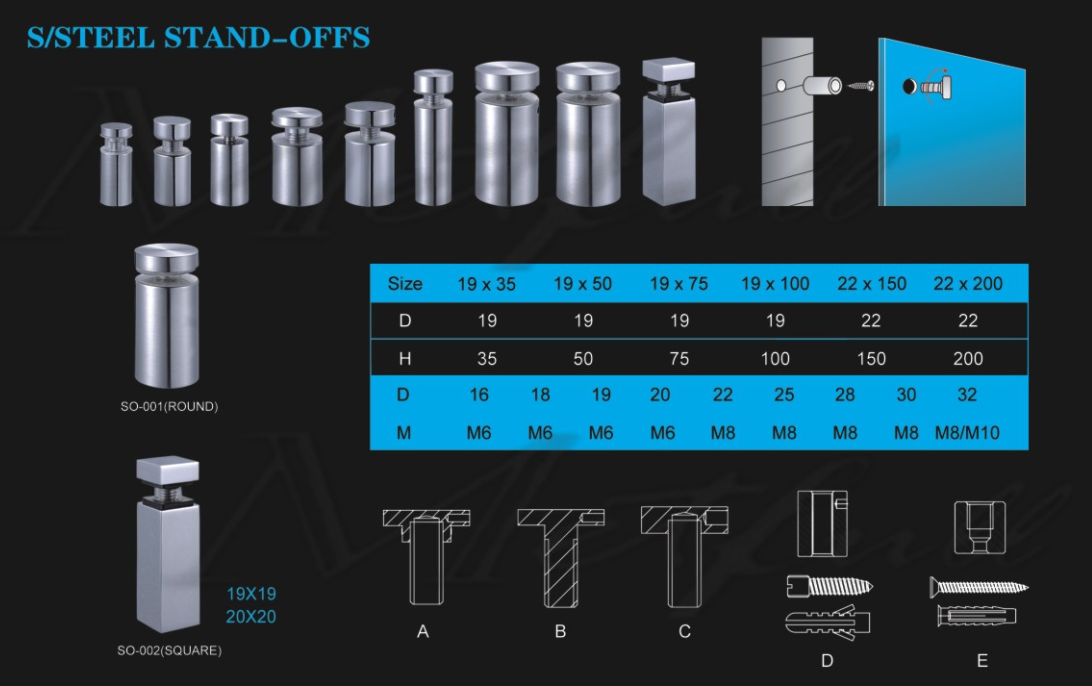 A Variety Of Sizes Stand-offs