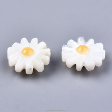 12mm Natural White Shell Flower Seashell Color Mother of Pearl Shell Beads: Pandahall Exclusive Collection