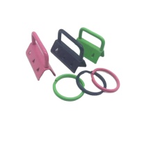 Metal Keyring with Colour Ribbon Tail Clip Hanging Clip