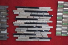 china glass mosaic,glass stone strip mosaic