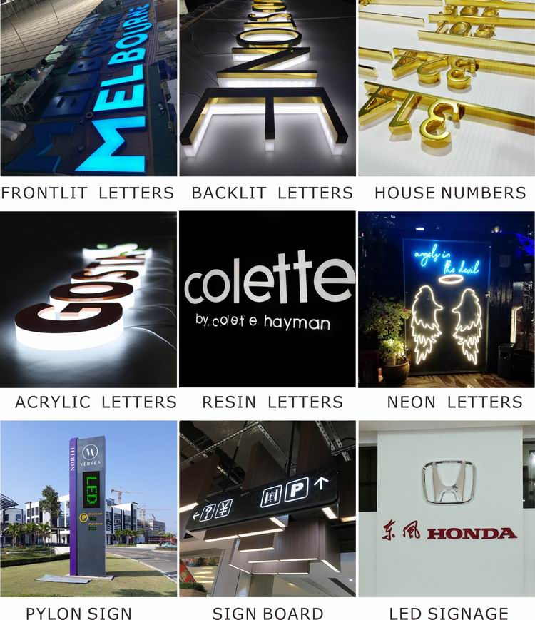 High Quality 3D Brass Signage Metal Letter Store Signs Outdoor