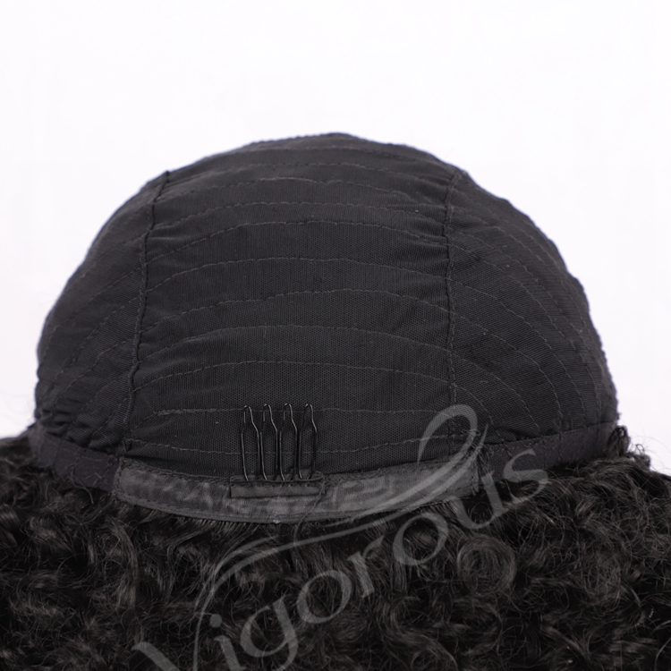 Headwrap Afro Fiber Cheap Wholesale Attached 1B Black Spring Curly Synthetic Hair Headband Wigs For Black Women