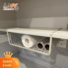 Compact Grey Shelf Basket for Closet Organization