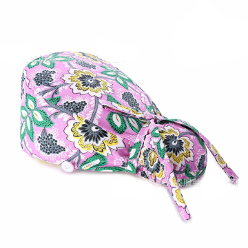 Surgical Scrub Caps with Ponytail Holder, Buttons, and Adjustable Features for Long Hair