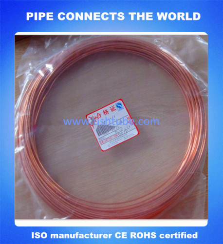 Bobina de tubo de cobre capilar de normas JIS H3300 com CE certificado