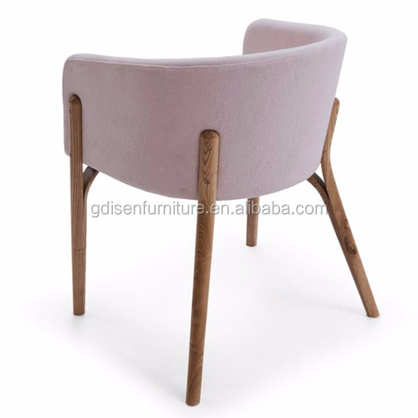 Silla de comedor de comedor de madera moderna silla de tela de comedor