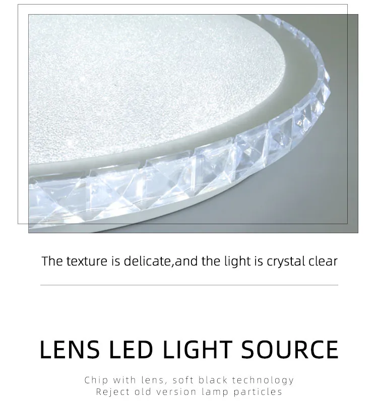 Modern Intelligent, LED Round, Crystal Style, Ultra-Thin Ceiling Light