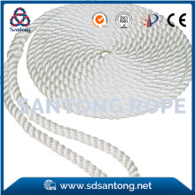 3-strand nylon or polyester or polypropylene mooring rope