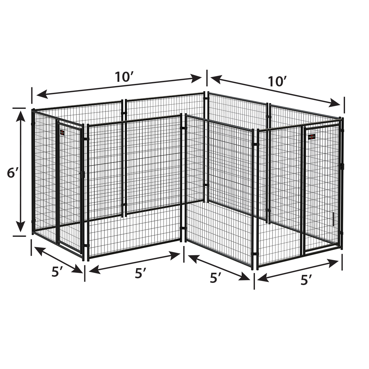 Hot Dip Galvanized Dog Fence PVC Powder Coated Dog Kennel Welded Wire Mesh Chain Link Fence Metal Dog For USA AUS Market