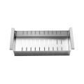 Stainless Steel Rectangular Colander Over the Kitchen Sink